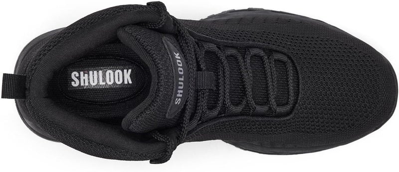 SHULOOK Non Slip Work Boots for Men Slip Resistant Lightweight Kitchen Chef Shoes for Restaurant Food Service Comfy Working Shoe Ankle Support Mesh Walking Footwear Black - Image 5